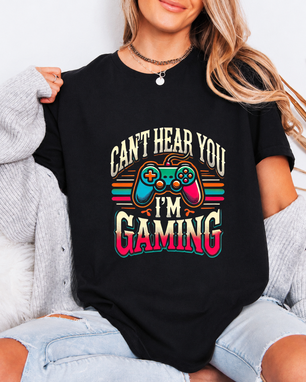 Can't Hear You I'm Gaming Shirt – Retro Gamer Controller T-Shirt – Funny Video Game Humor Graphic Tee