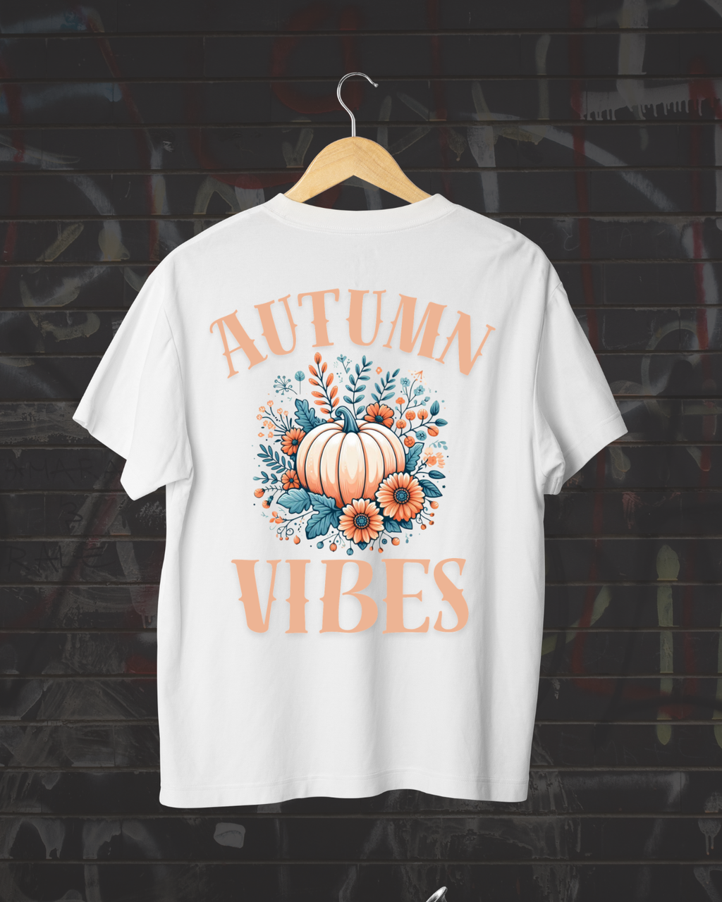 Autumn Vibes Shirt - Floral Pumpkin Fall T-Shirt - Aesthetic Thanksgiving Graphic Tee