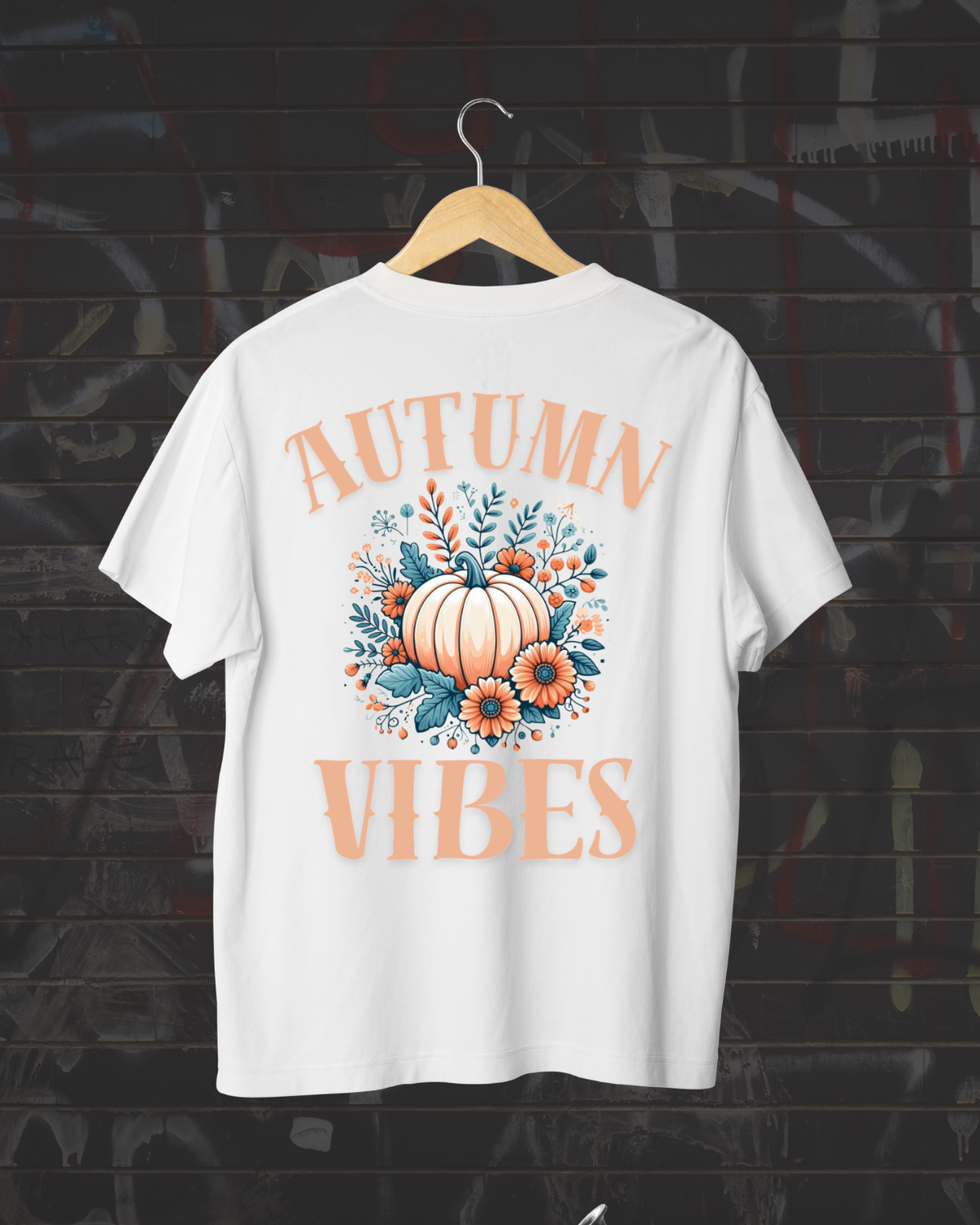Autumn Vibes Shirt - Floral Pumpkin Fall T-Shirt - Aesthetic Thanksgiving Graphic Tee