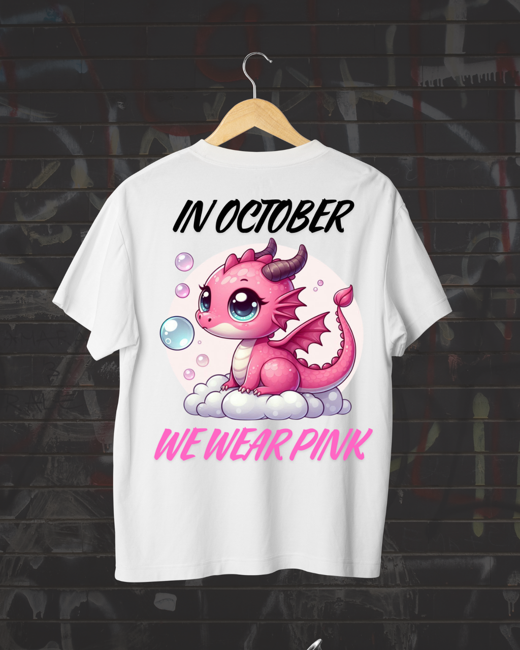 We Wear Pink Shirt, Pink Dragon Breast Cancer Awareness Tee, October Shirt Unisex garment-dyed heavyweight t-shirt