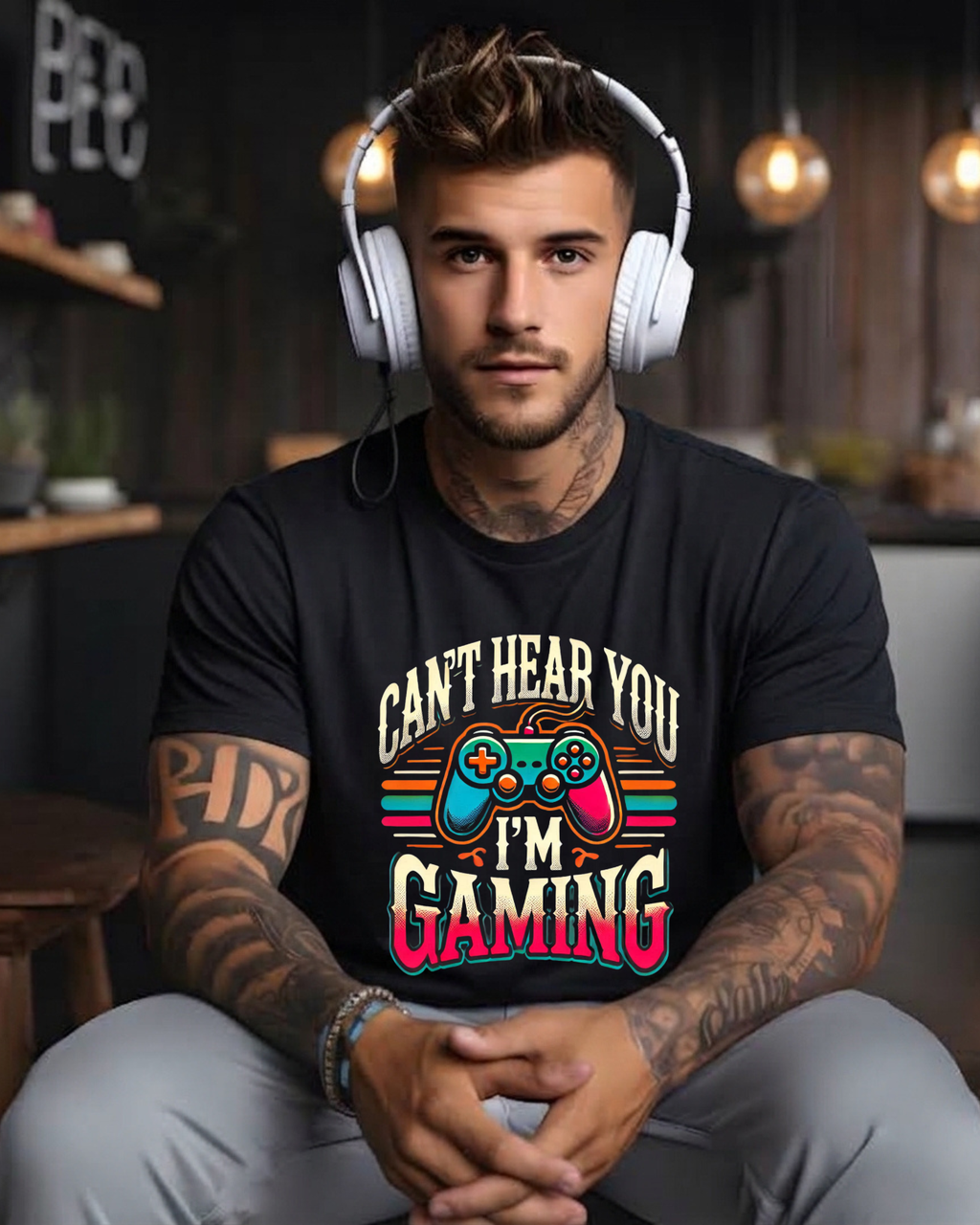 Can't Hear You I'm Gaming Shirt – Retro Gamer Controller T-Shirt – Funny Video Game Humor Graphic Tee