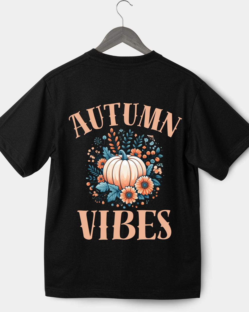 Autumn Vibes Shirt - Floral Pumpkin Fall T-Shirt - Aesthetic Thanksgiving Graphic Tee