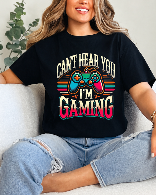 Can't Hear You I'm Gaming Shirt – Retro Gamer Controller T-Shirt – Funny Video Game Humor Graphic Tee