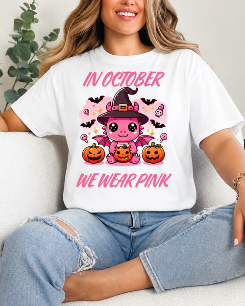 Pink Dragon Shirt, We Wear Pink October Tee, Cute Awareness T-Shirt Unisex garment-dyed heavyweight t-shirt