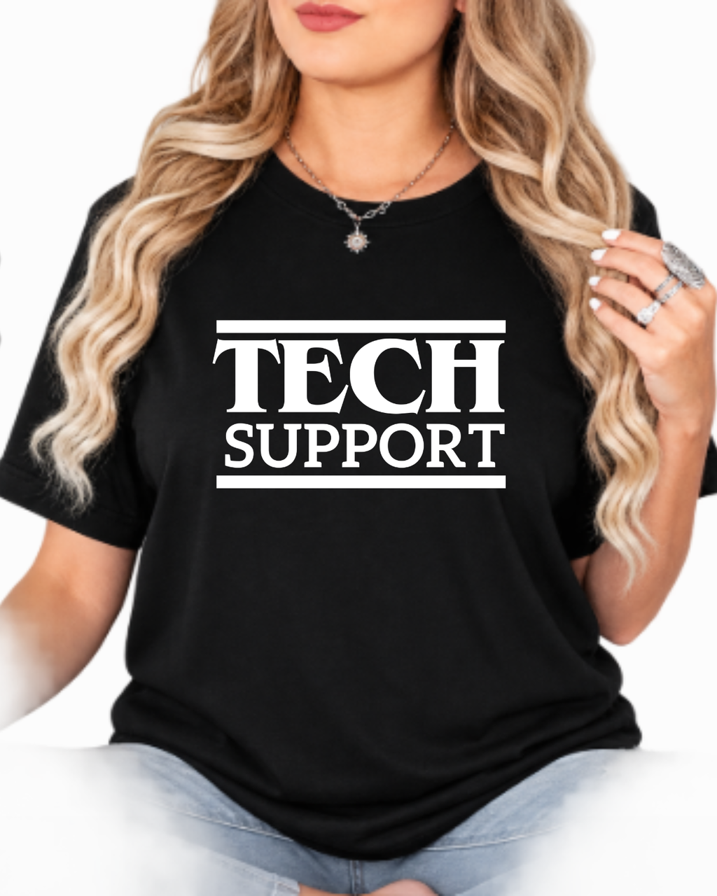 Tech Support T-Shirt – Funny IT Worker Graphic Tee – Minimalist Computer Geek & Programmer Shirt