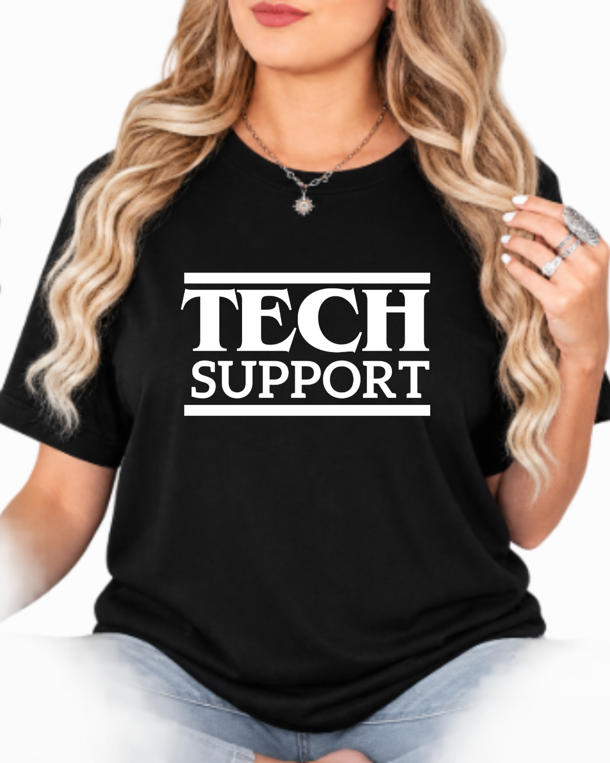 Tech Support T-Shirt – Funny IT Worker Graphic Tee – Minimalist Computer Geek & Programmer Shirt