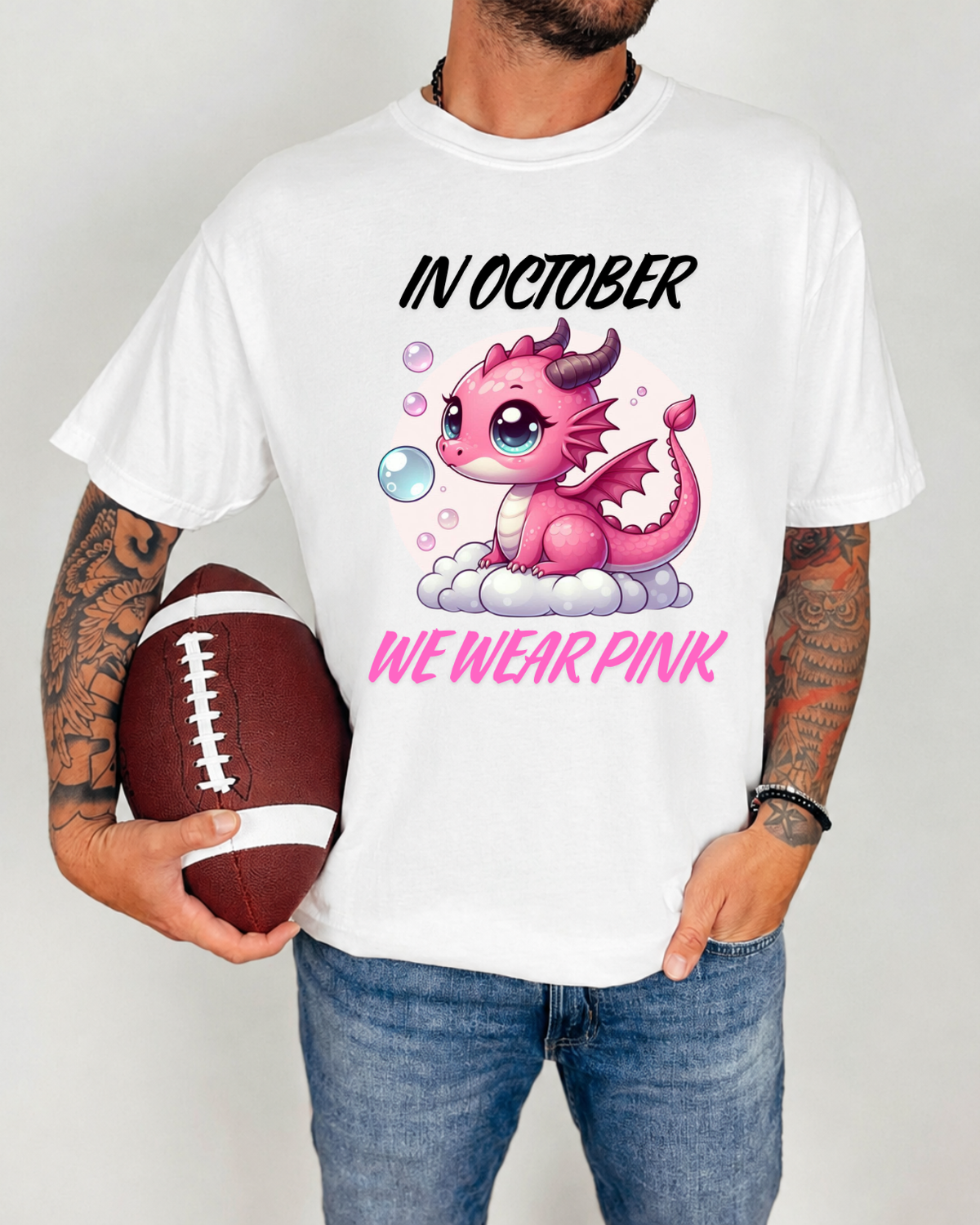 We Wear Pink Shirt, Pink Dragon Breast Cancer Awareness Tee, October Shirt Unisex garment-dyed heavyweight t-shirt