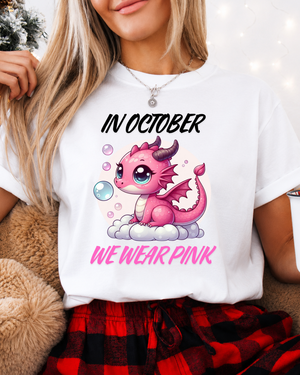 We Wear Pink Shirt, Pink Dragon Breast Cancer Awareness Tee, October Shirt Unisex garment-dyed heavyweight t-shirt