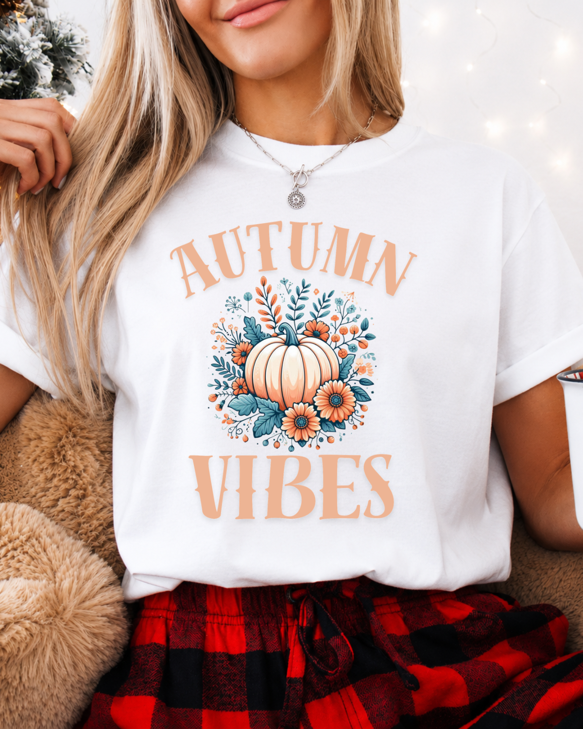Autumn Vibes Shirt - Floral Pumpkin Fall T-Shirt - Aesthetic Thanksgiving Graphic Tee