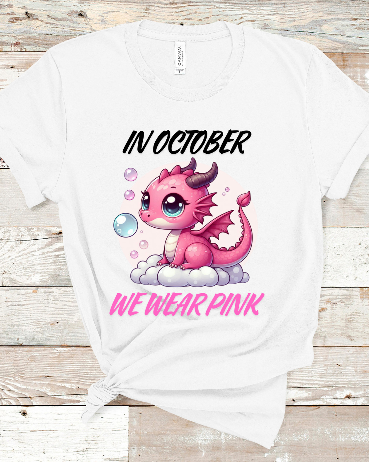 We Wear Pink Shirt, Pink Dragon Breast Cancer Awareness Tee, October Shirt Unisex garment-dyed heavyweight t-shirt