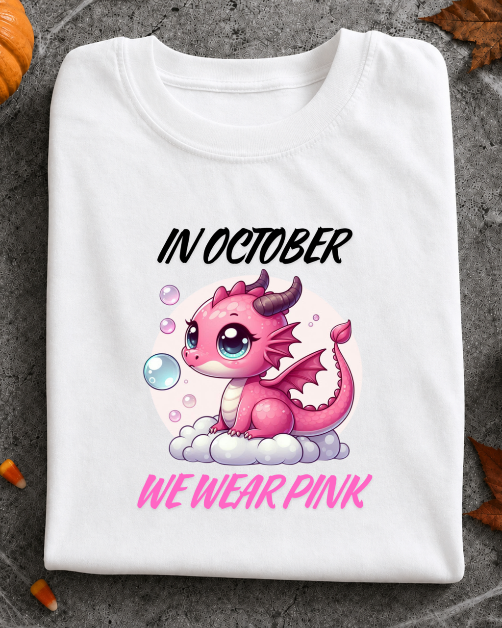 We Wear Pink Shirt, Pink Dragon Breast Cancer Awareness Tee, October Shirt Unisex garment-dyed heavyweight t-shirt